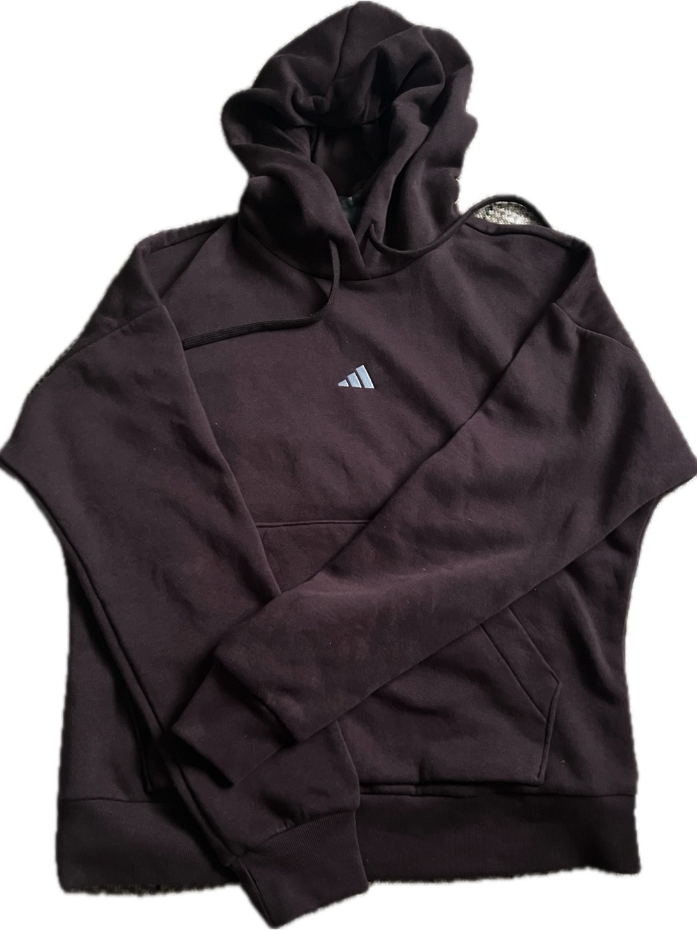adidas Dark Brown Burgundy Hoodie with Small Logo